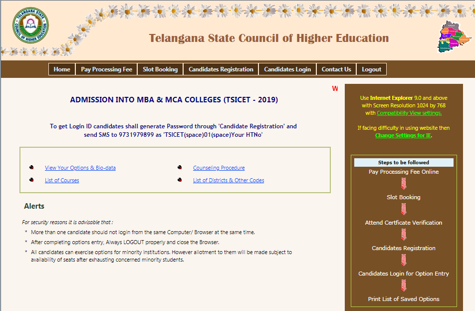 TS ICET 2019 Web Counseling Stages - Rank Wise